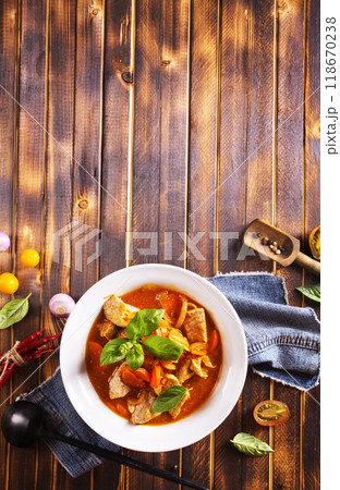 baked meat with tomato sauce baked meat with tomato sauce 118670238