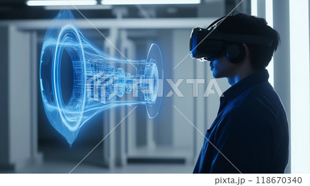 VRゴーグルを着用した技術者 118670340