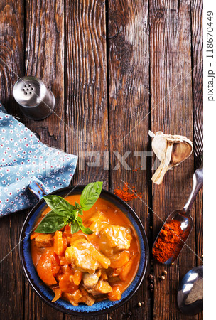 Vegetable stew with meat and spice 118670449