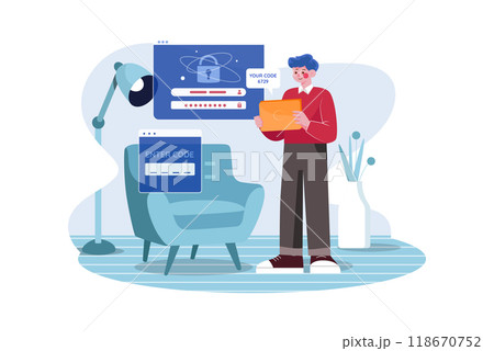 Authentication Security Illustration concept on a white background 118670752