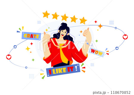 Young Girl Appreciates About Service She Received 118670852