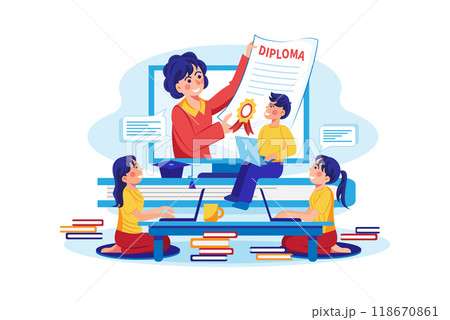 Students Studying In Online Degree Program Students Studying In Online Degree Program 118670861