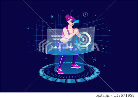 VR Sports Illustration concept. Flat illustration isolated on white background 118671959