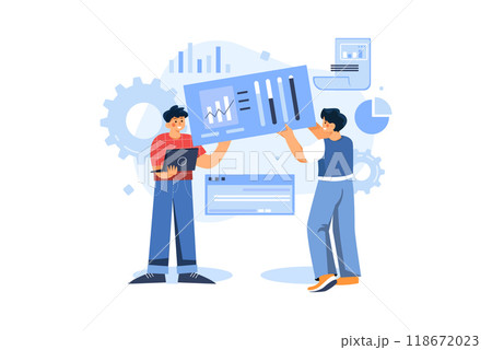 Marketing Team Working On Sales Report 118672023