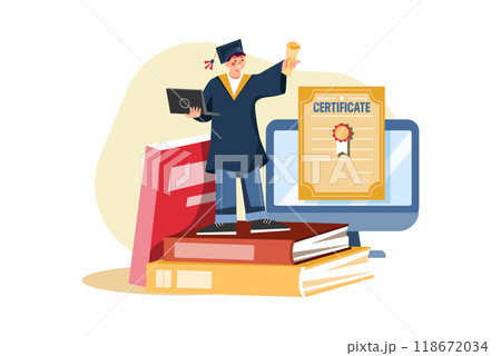 Students Studying In Online Degree Program 118672034