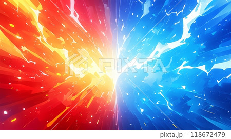 " 相対的な赤と青のエナジーの背景 ." " 相対的な赤と青のエナジーの背景 ." 118672479