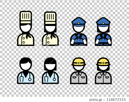 人職業アイコン　カラー 118672533
