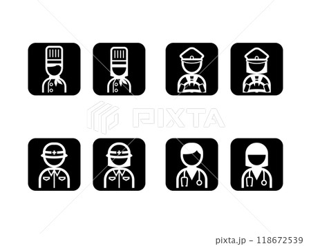 人職業アイコン ブラック 四角 人職業アイコン ブラック 四角 118672539