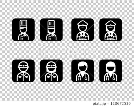 人職業アイコン ブラック 四角 人職業アイコン ブラック 四角 118672539