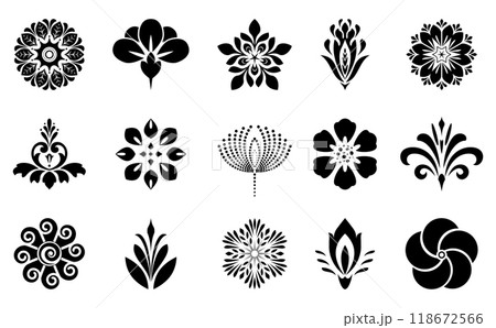 Flowers icon set. Flowers isolated on transparent background. Flowers in modern simple. Cute round flower plant nature collection. Vector illustrator Flowers icon set. Flowers isolated on transparent background. Flowers in modern simple. Cute round flower plant nature collection. Vector illustrator 118672566