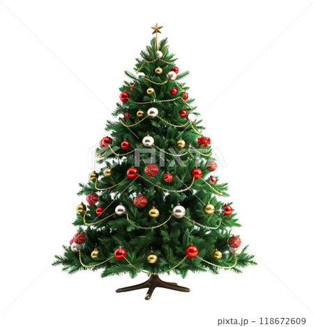 AI-generated item. Christmas tree isolated on a transparent background. 118672609