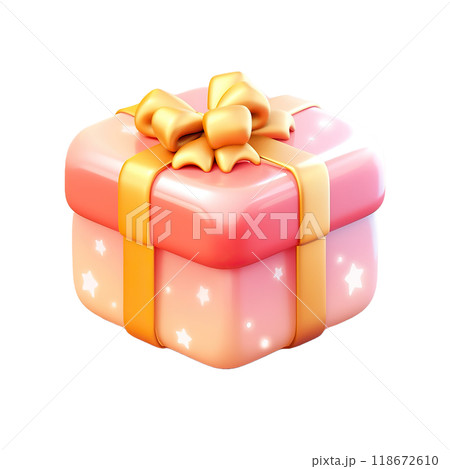 AI-generated item. 3D gift box isolated on a transparent background. 118672610
