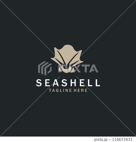 Seashell Logo. Ocean Animals premium quality graphic outline symbols collection template 118672631
