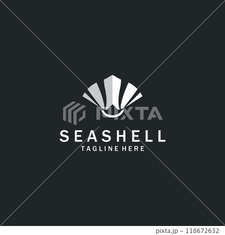 Seashell Logo. Ocean Animals premium quality graphic outline symbols collection template 118672632