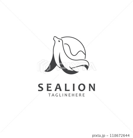 Sea lion mammal logo design animal sea illustration template Sea lion mammal logo design animal sea illustration template 118672644