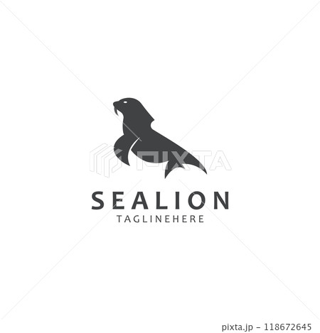 Sea lion mammal logo design animal sea illustration template Sea lion mammal logo design animal sea illustration template 118672645