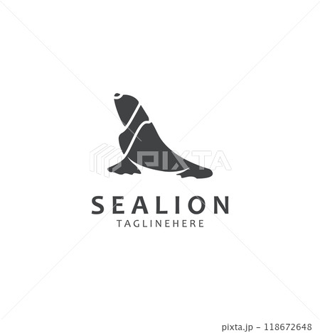 Sea lion mammal logo design animal sea illustration template 118672648
