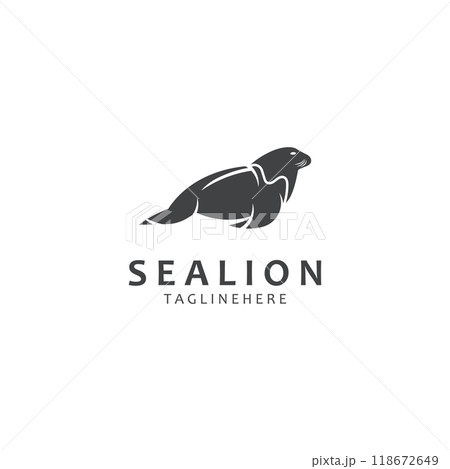Sea lion mammal logo design animal sea illustration template 118672649
