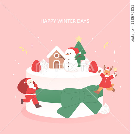 Happy winter situation illustration Happy winter situation illustration 118673853