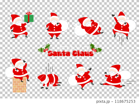 Simple Santa Claus illustration set 118675253