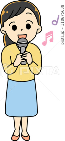 マイクを持って歌う女性 マイクを持って歌う女性 118675638