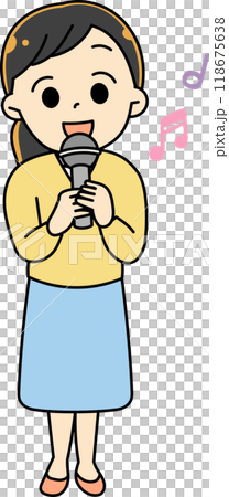 マイクを持って歌う女性 マイクを持って歌う女性 118675638