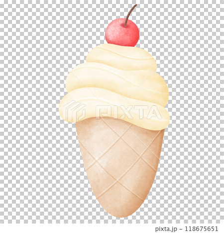 ice cream watercolor painting. ice cream watercolor painting. 118675651