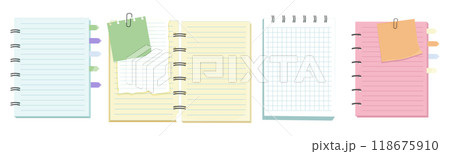 Memo notes, paper for note with clip, postit. Planner notebook page. Idea list. Post note sticker. Quote frame, reminder. Memo notes, paper for note with clip, postit. Planner notebook page. Idea list. Post note sticker. Quote frame, reminder. 118675910