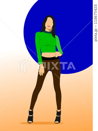 Young fashion women. Girls. 3d vector hand drawn illustration Young fashion women. Girls. 3d vector hand drawn illustration 118675928