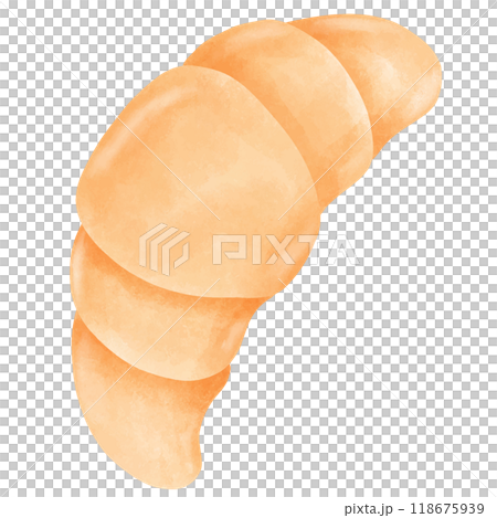 Hand-painted Cute Food croissant. 118675939