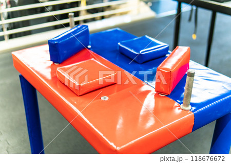 sport power wrestling table pin powerful strength muscular club conflict struggle fight opposition 118676672