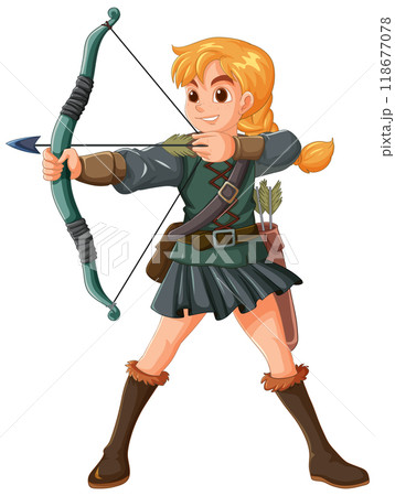 Archer Woman Ready to Shoot 118677078