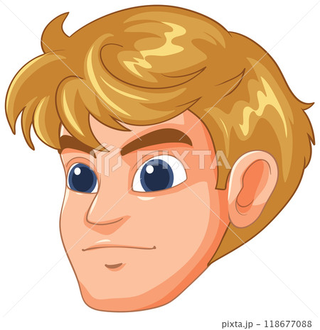 Blonde Cartoon Character Head 118677088