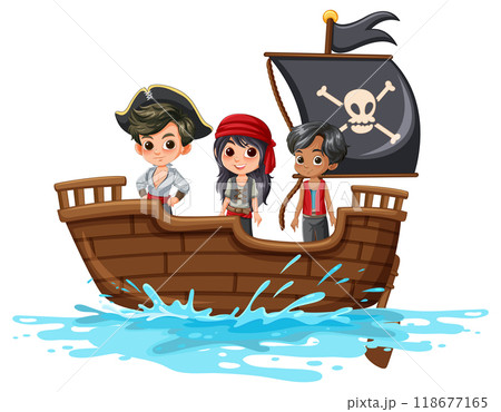 Adventurous Pirate Kids on Ship 118677165