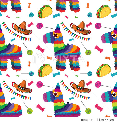 Colorful Fiesta Seamless Pattern 118677186