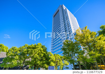 日本の東京都市景観 9月。世田谷ビジネススクエアタワー棟（GMOインターネットTOWER）などを望む 118677329