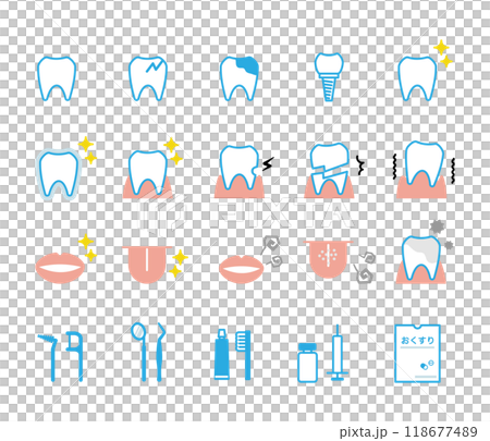 Tooth icon color illustration Tooth icon color illustration 118677489