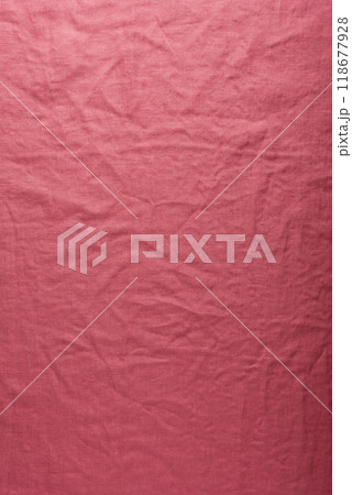 stonewashed linen fabric in dark pink color 118677928