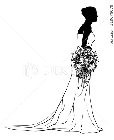 Bride Bridal Wedding Dress Silhouette Woman Design 118678078