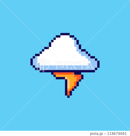 Pixel art Thundercloud game asset design 118678081
