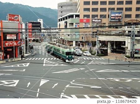 浜大津駅に進入する京阪700形　旧塗装 118678420