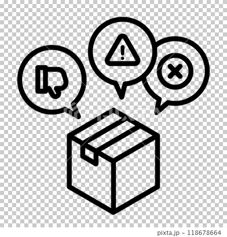 帶有差評的產品的圖示。 帶有差評的產品的圖示。 118678664