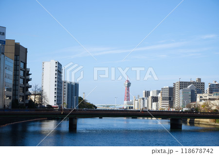 A distant view of the Hakata Port Tower in Fukuoka Japan A distant view of the Hakata Port Tower in Fukuoka Japan 118678742