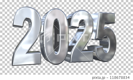 3DCG文字［2025］シルバー,銀 118678834