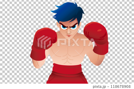 拳擊手擺出戰鬥姿勢 118678908