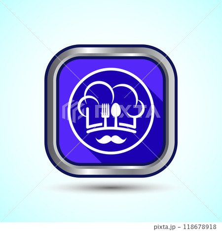 Chef Icon Button Design Illustration, Restaurant, Cooking Icon Chef Icon Button Design Illustration, Restaurant, Cooking Icon 118678918