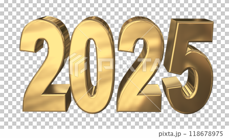 3DCG文字［2025］ゴールド,金 118678975