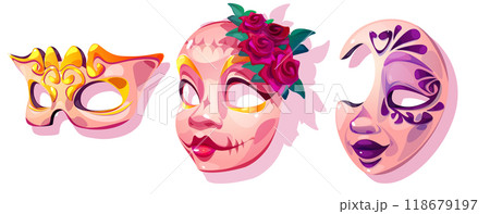 Carnival and theatre face mask Carnival and theatre face mask 118679197