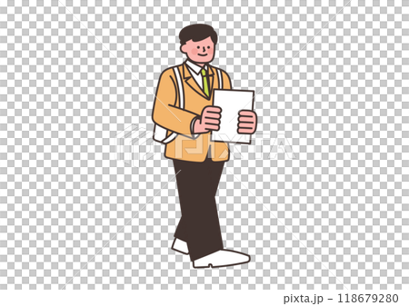 成績表を持って歩いている学生 118679280