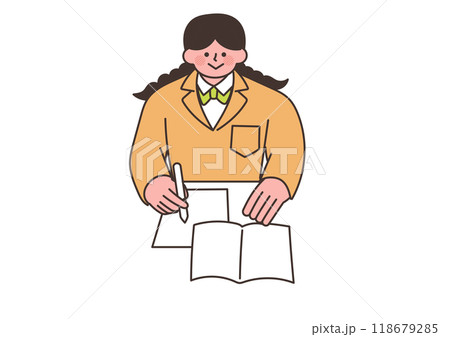 真面目に勉強をしている女子学生 真面目に勉強をしている女子学生 118679285